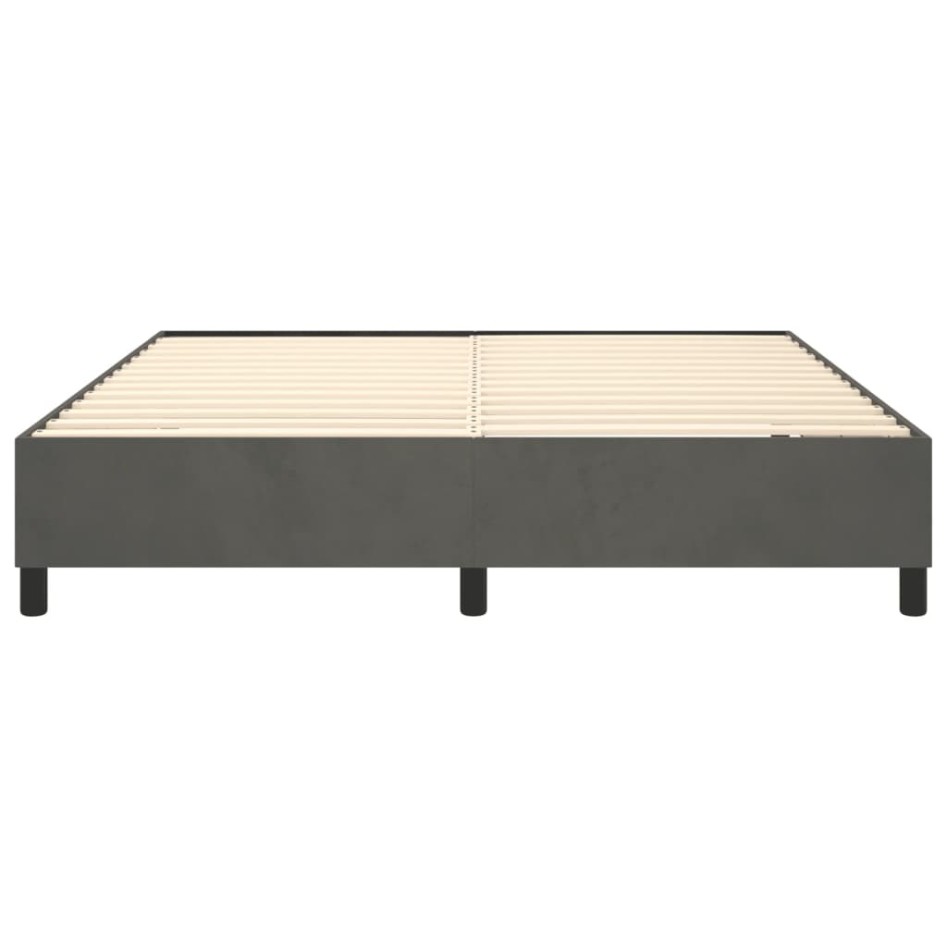 Estructura de cama box spring terciopelo gris oscuro 160x200