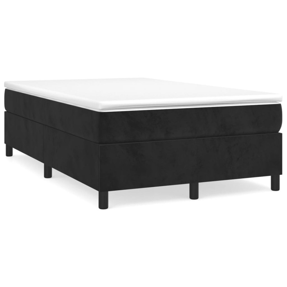 Estructura de cama box spring terciopelo negro 120x200