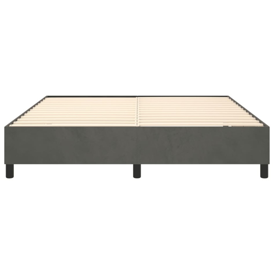 Estructura de cama box spring terciopelo gris oscuro 180x200