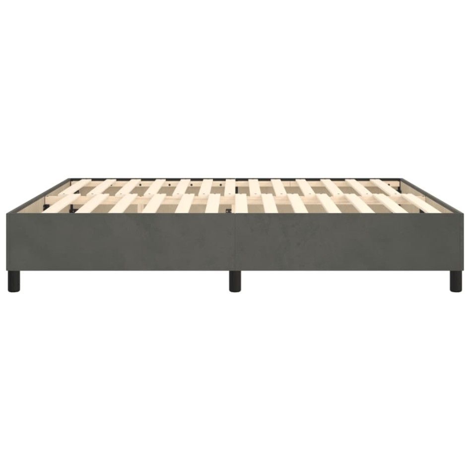 Estructura de cama box spring terciopelo gris oscuro 180x200