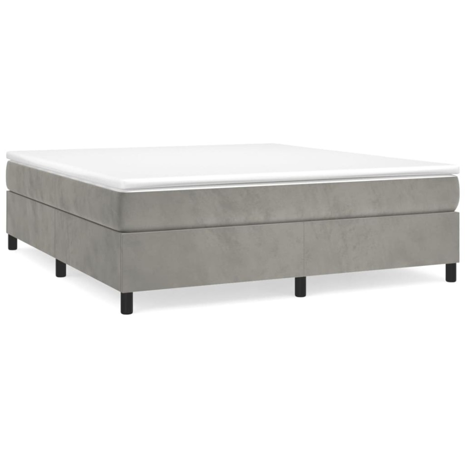 Estructura de cama box spring terciopelo gris claro 200x200