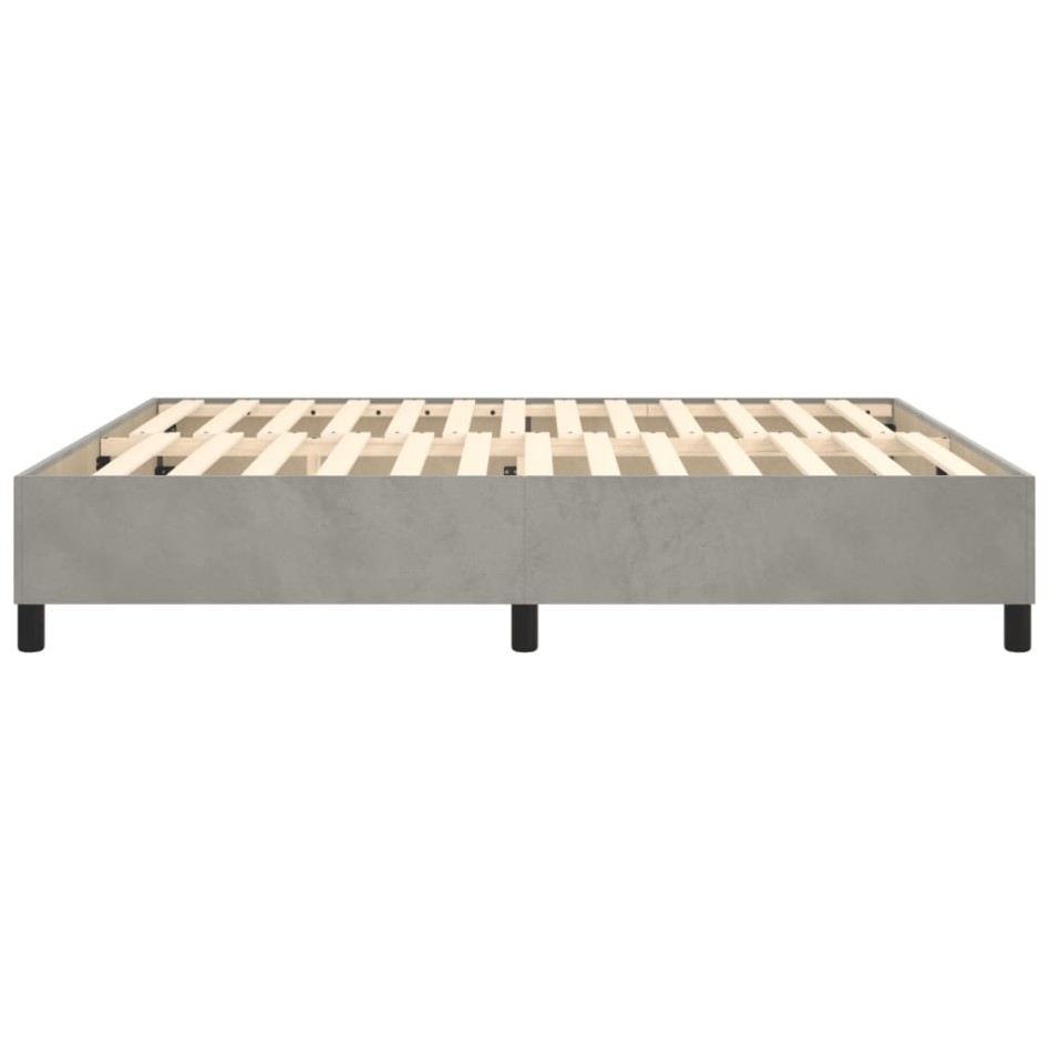 Estructura de cama box spring terciopelo gris claro 200x200
