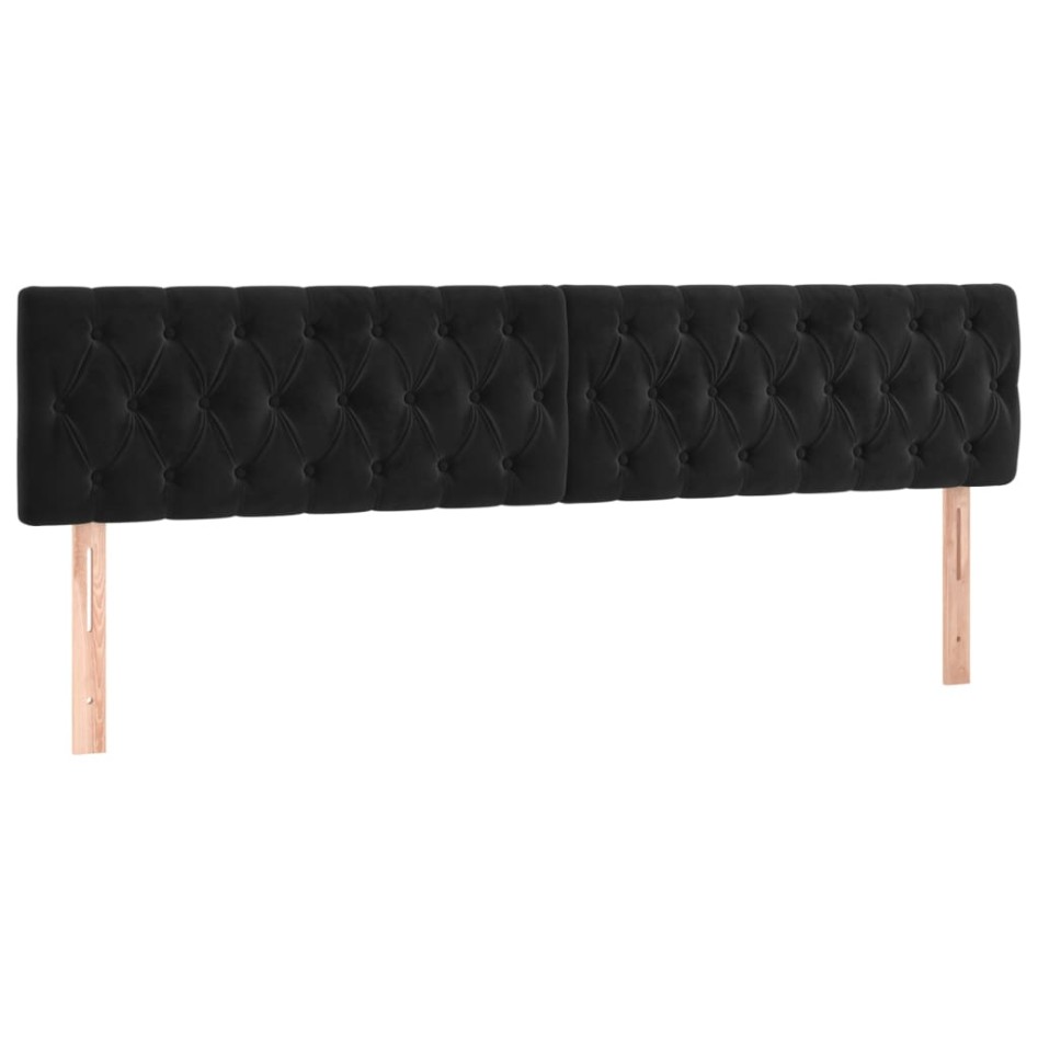 Cabecero con LED de terciopelo negro 200x7x78/88