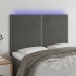 Cabecero con luces LED terciopelo gris oscuro 144x5x118/128