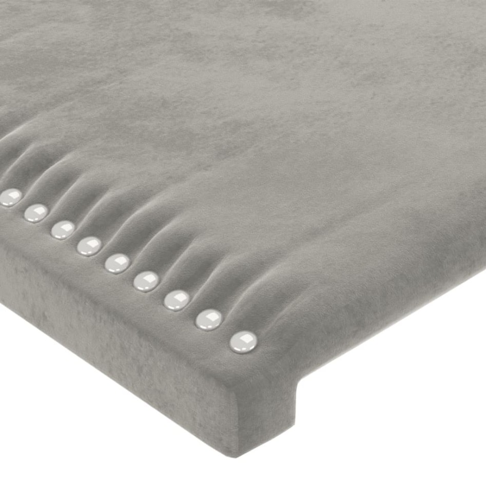 Cabecero con luces LED terciopelo gris claro 180x5x118/128