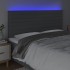 Cabecero con luces LED tela gris oscuro 180x5x118/128