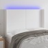 Cabecero con LED cuero sintético blanco 147x16x118/128