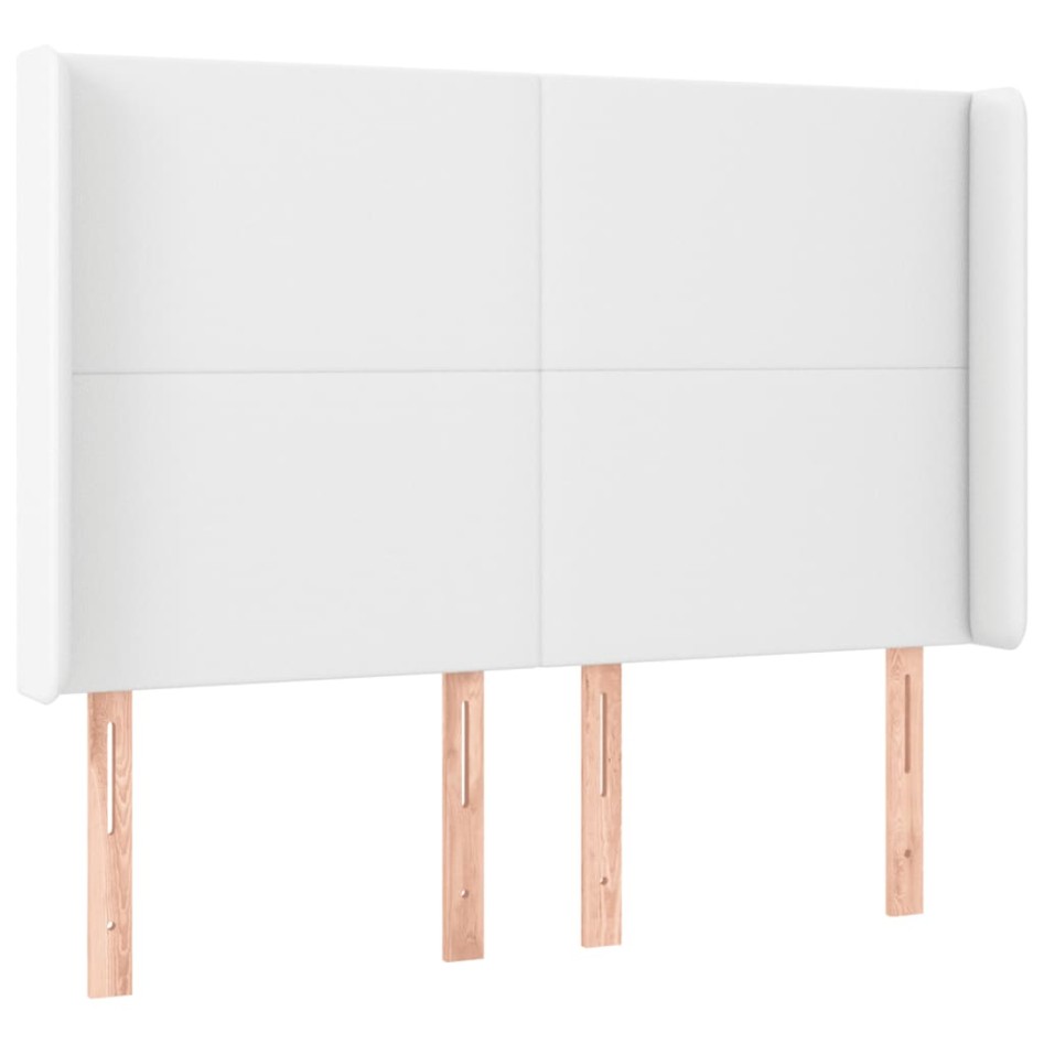 Cabecero con LED cuero sintético blanco 147x16x118/128