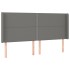Cabecero con LED de tela gris oscuro 163x16x118/128