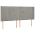 Cabecero con LED de terciopelo gris claro 203x16x118/128