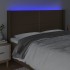 Cabecero con LED de tela marrón oscuro 163x16x118/128