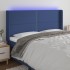 Cabecero con LED de tela azul 203x16x118/128