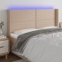 Cabecero con LED cuero sintético capuchino