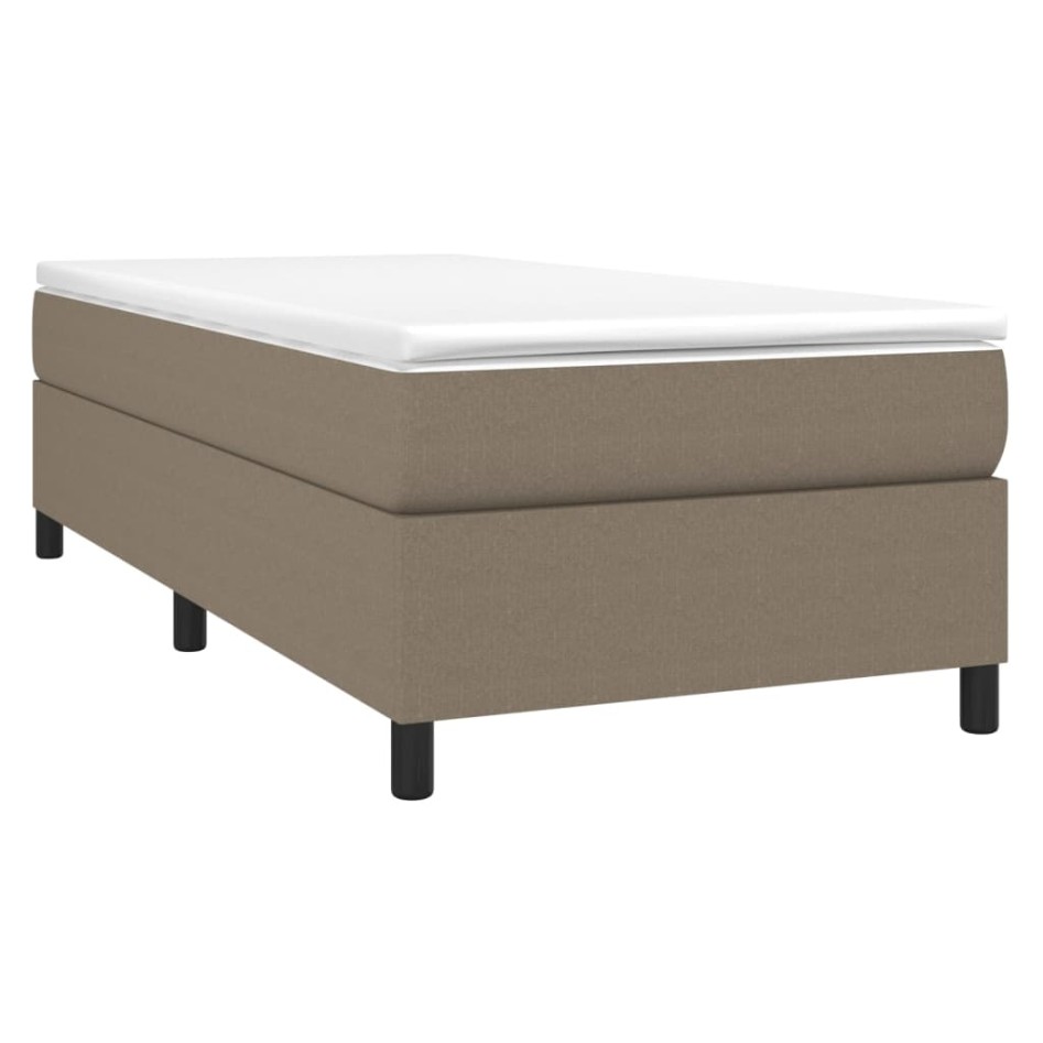 Estructura de cama box spring tela gris taupe 90x190