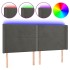Cabecero con LED de terciopelo gris oscuro 183x16x118/128