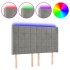 Cabecero con LED de terciopelo gris claro 147x16x118/128