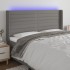 Cabecero con LED de tela gris oscuro 183x16x118/128