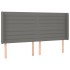 Cabecero con LED de tela gris oscuro 183x16x118/128