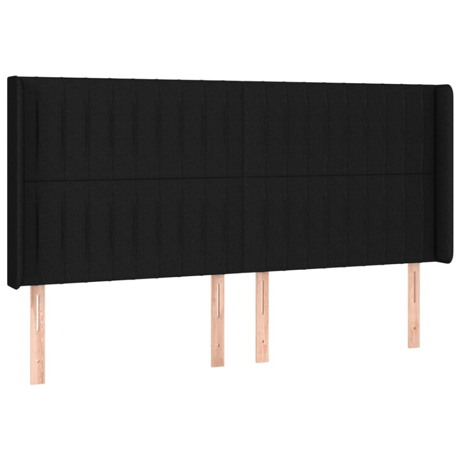 Cabecero con LED de tela negro 203x16x118/128
