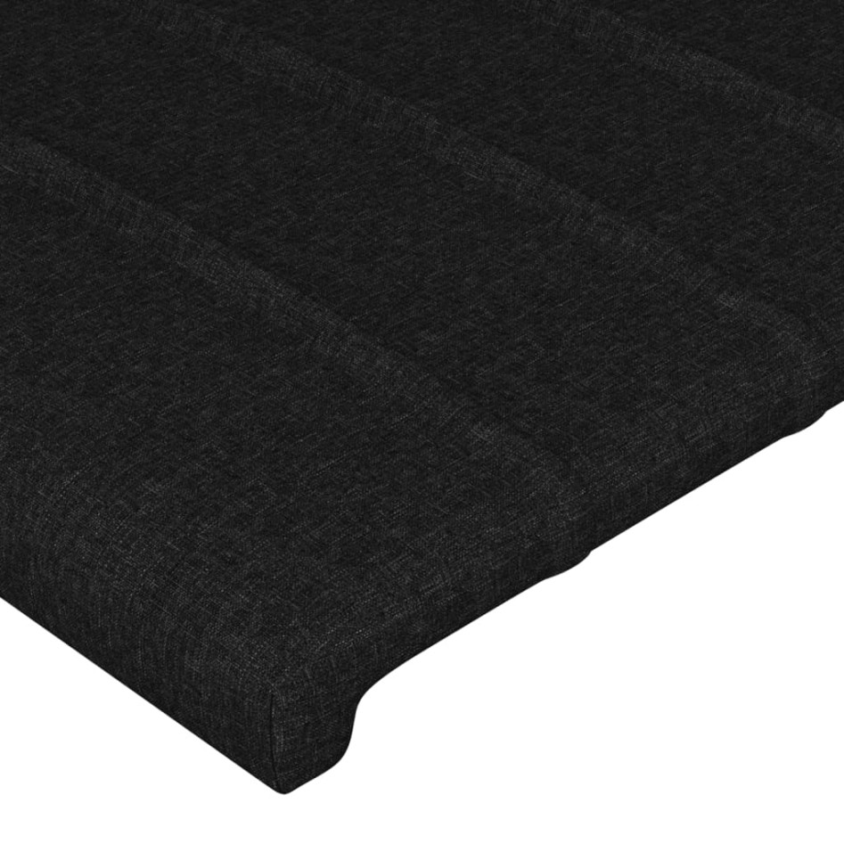 Cabecero con LED de tela negro 203x16x118/128