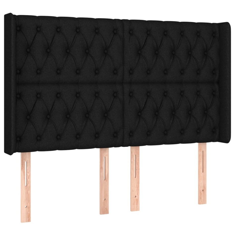 Cabecero con LED de tela negro 163x16x118/128