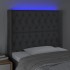 Cabecero con LED de tela gris oscuro 93x16x118/128