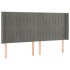 Cabecero con LED de terciopelo gris claro 203x16x118/128