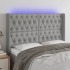 Cabecero con LED de tela gris claro 163x16x118/128