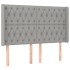 Cabecero con LED de tela gris claro 163x16x118/128