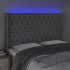 Cabecero con LED de tela gris claro 163x16x118/128