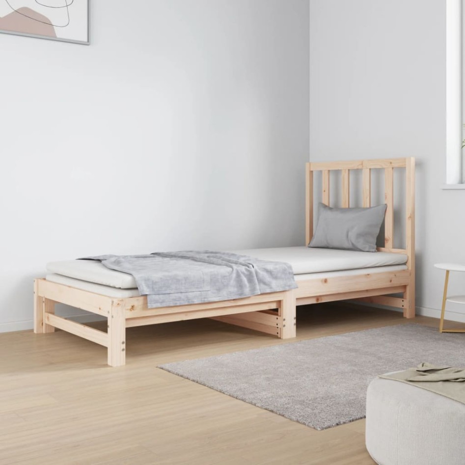 Sofá cama extraíble madera maciza de pino 2x(90x190)