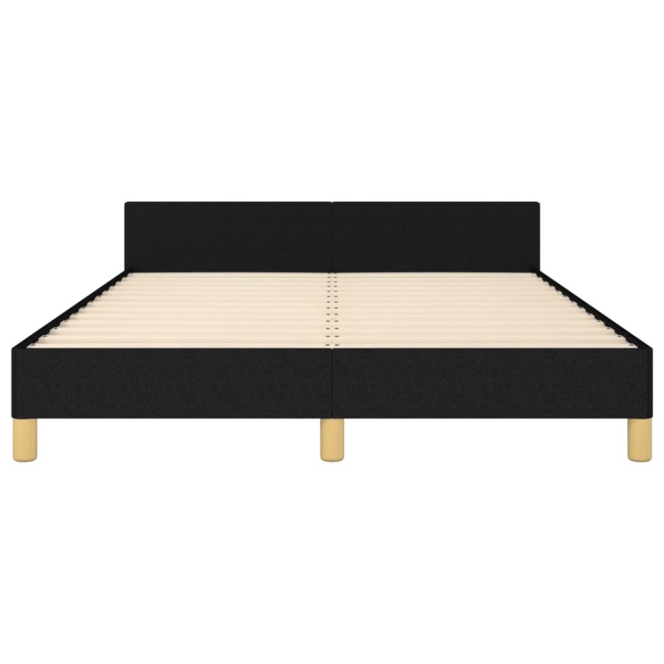 Estructura de cama con cabecero de tela negro 140x190