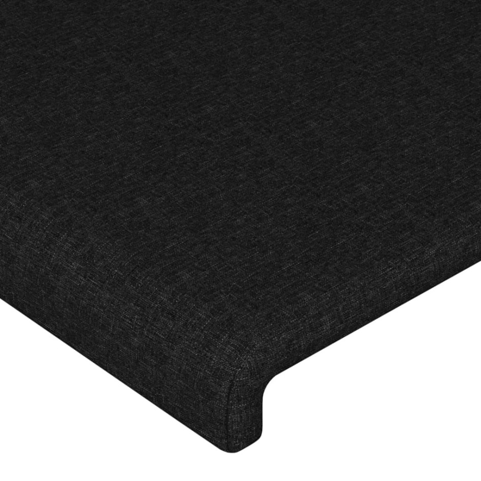 Estructura de cama con cabecero de tela negro 140x190