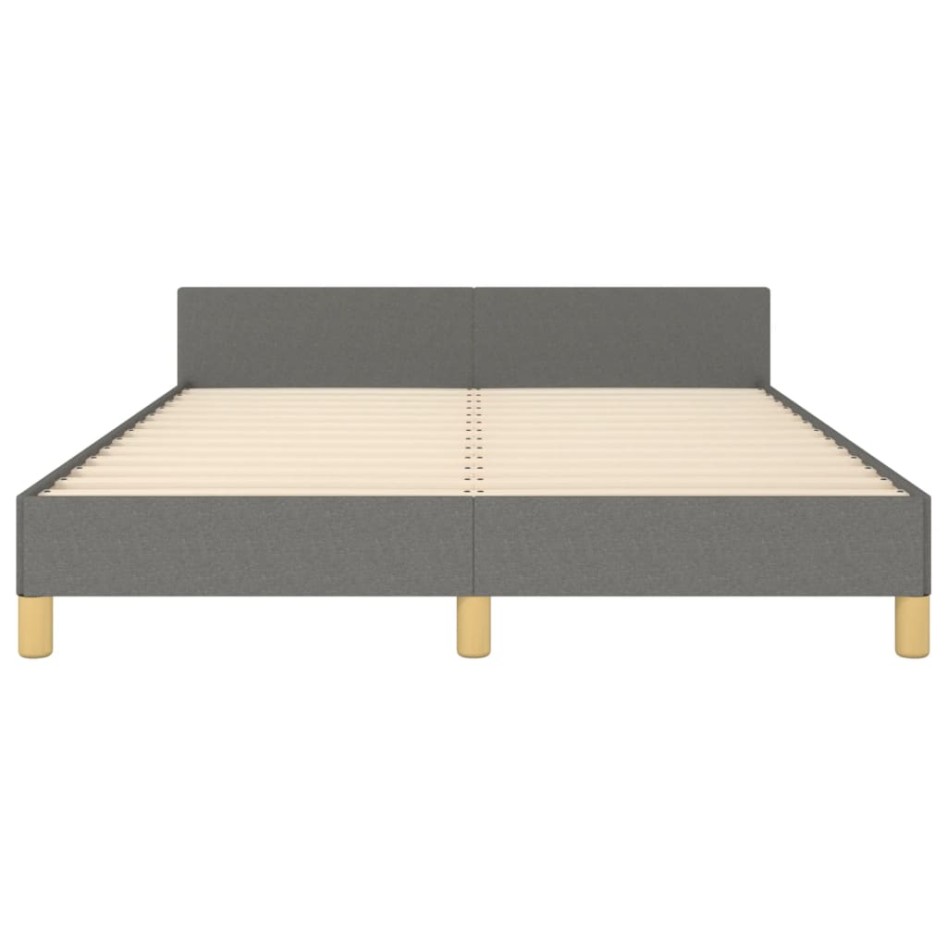 Estructura de cama con cabecero de tela gris oscuro 140x190