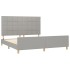 Estructura de cama con cabecero tela gris claro 160x200