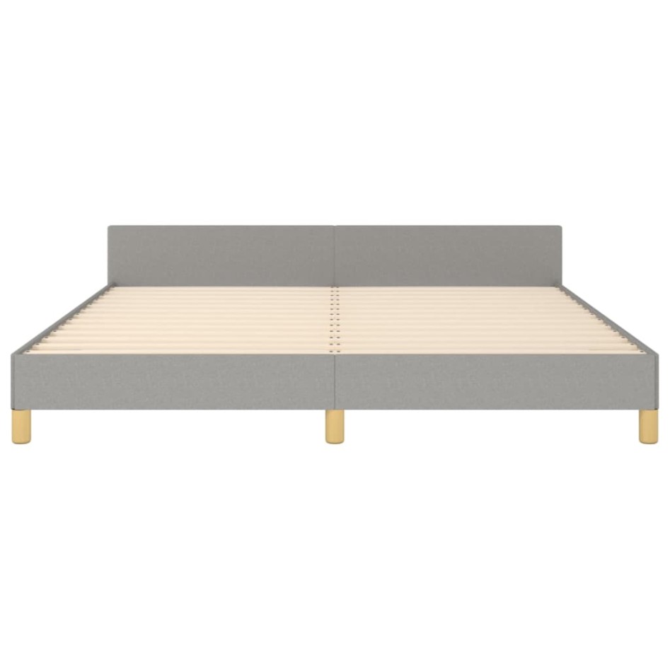 Estructura de cama con cabecero tela gris claro 160x200