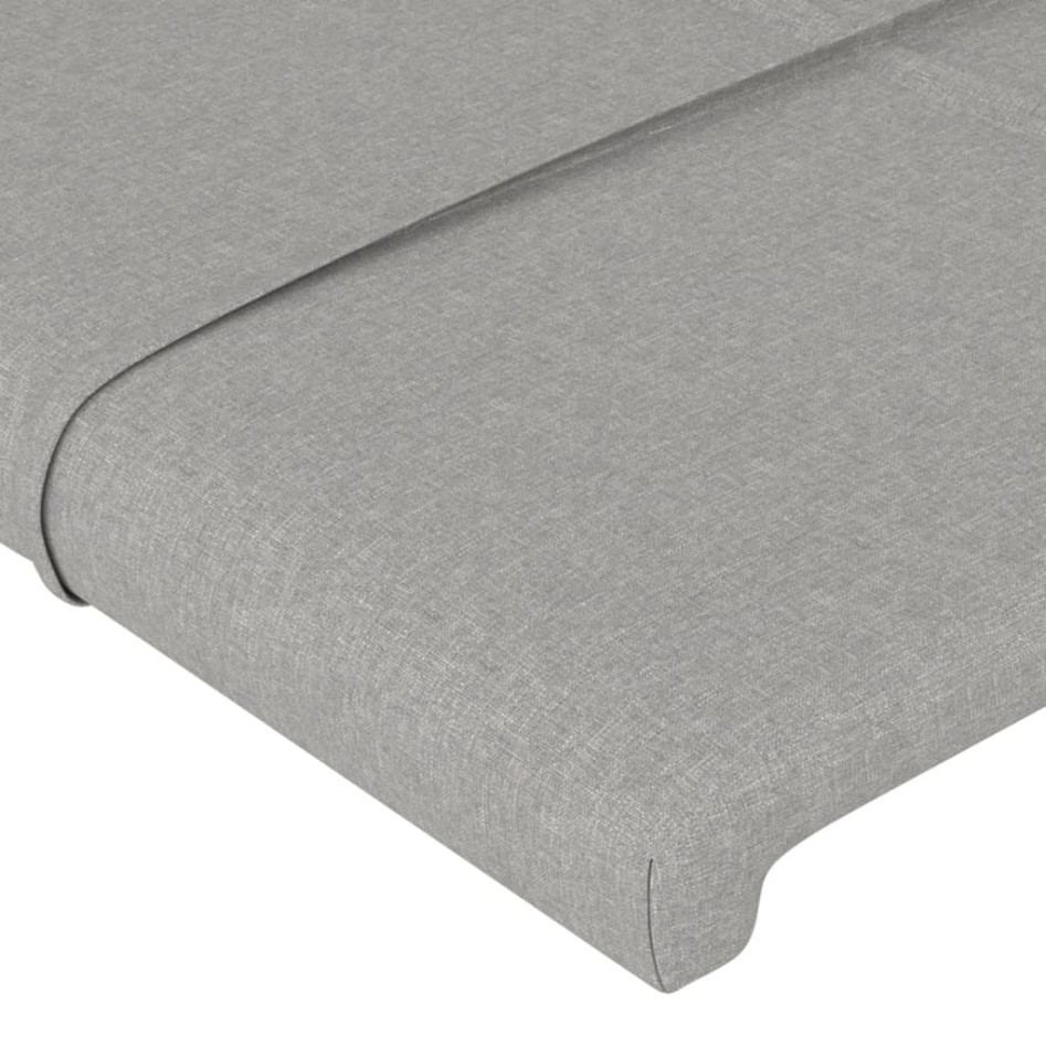 Estructura de cama con cabecero tela gris claro 160x200