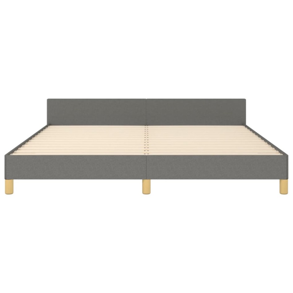 Estructura de cama con cabecero tela gris oscuro 180x200