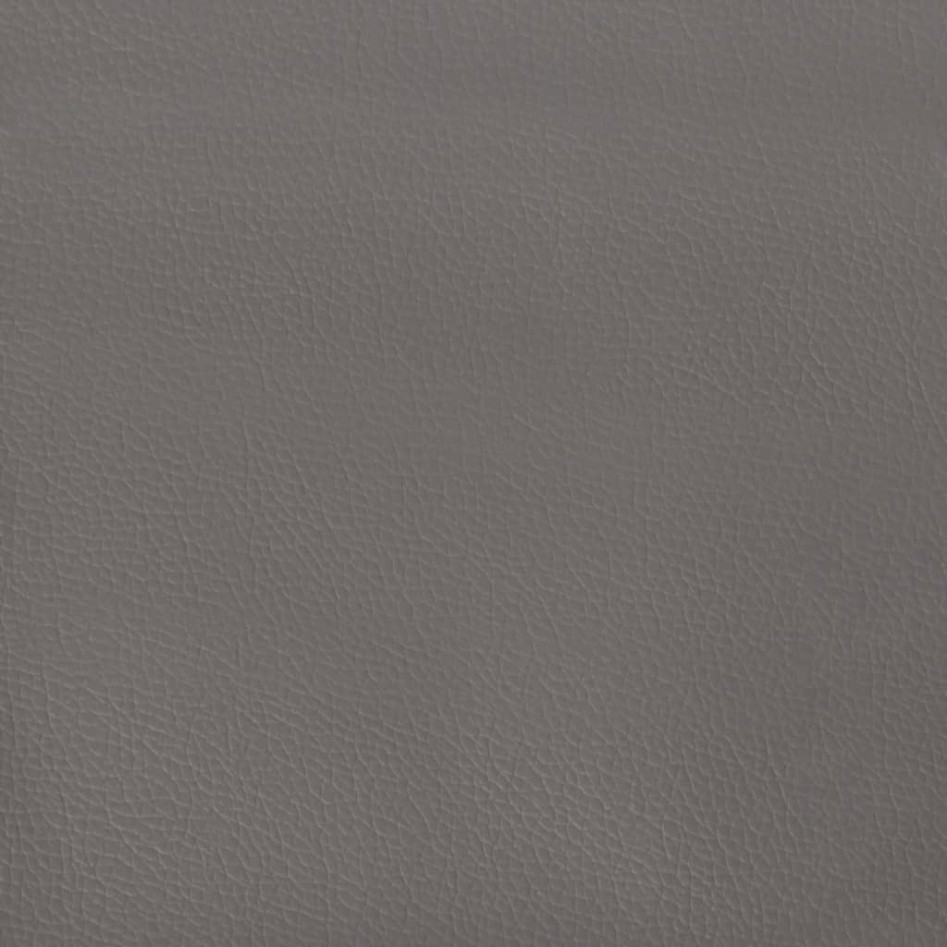 Estructura de cama con cabecero cuero sintético gris 90x200