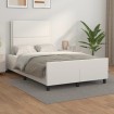 Estructura de cama cabecero cuero sintético blanco 120x200 cm