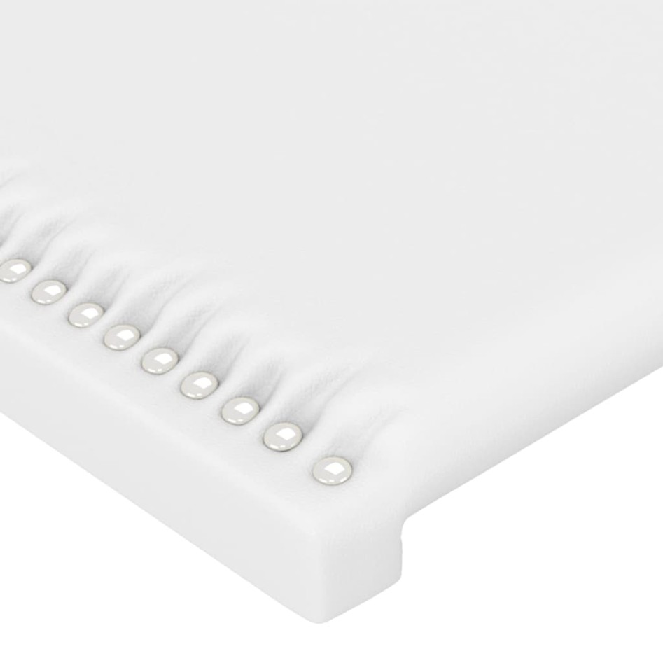 Estructura de cama cabecero cuero sintético blanco 120x200