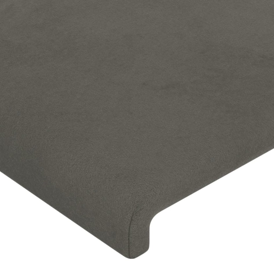 Estructura cama con cabecero terciopelo gris oscuro 100x200