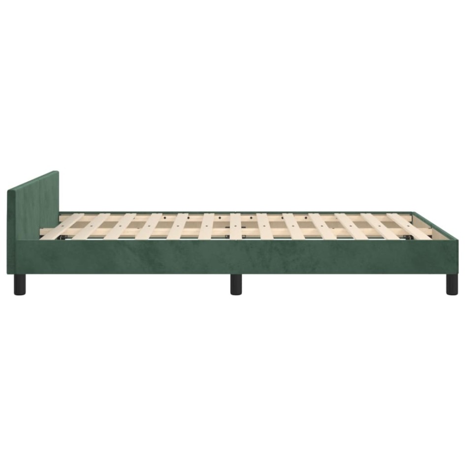 Estructura cama con cabecero terciopelo verde oscuro 120x200
