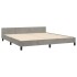 Estructura de cama con cabecero terciopelo gris claro
