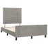 Estructura de cama con cabecero terciopelo gris claro