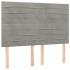 Estructura de cama con cabecero terciopelo gris claro