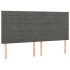 Estructura cama con cabecero terciopelo gris oscuro 140x200