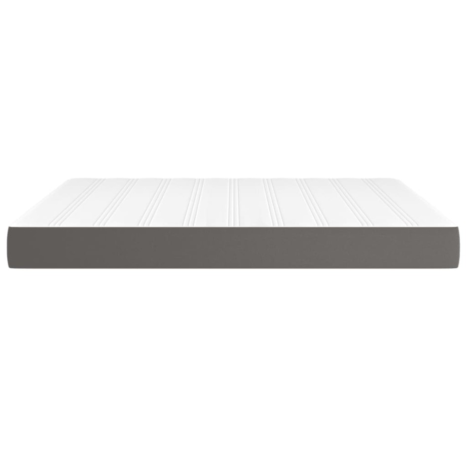 Colchón de muelles ensacados cuero sintético gris 160x200x20