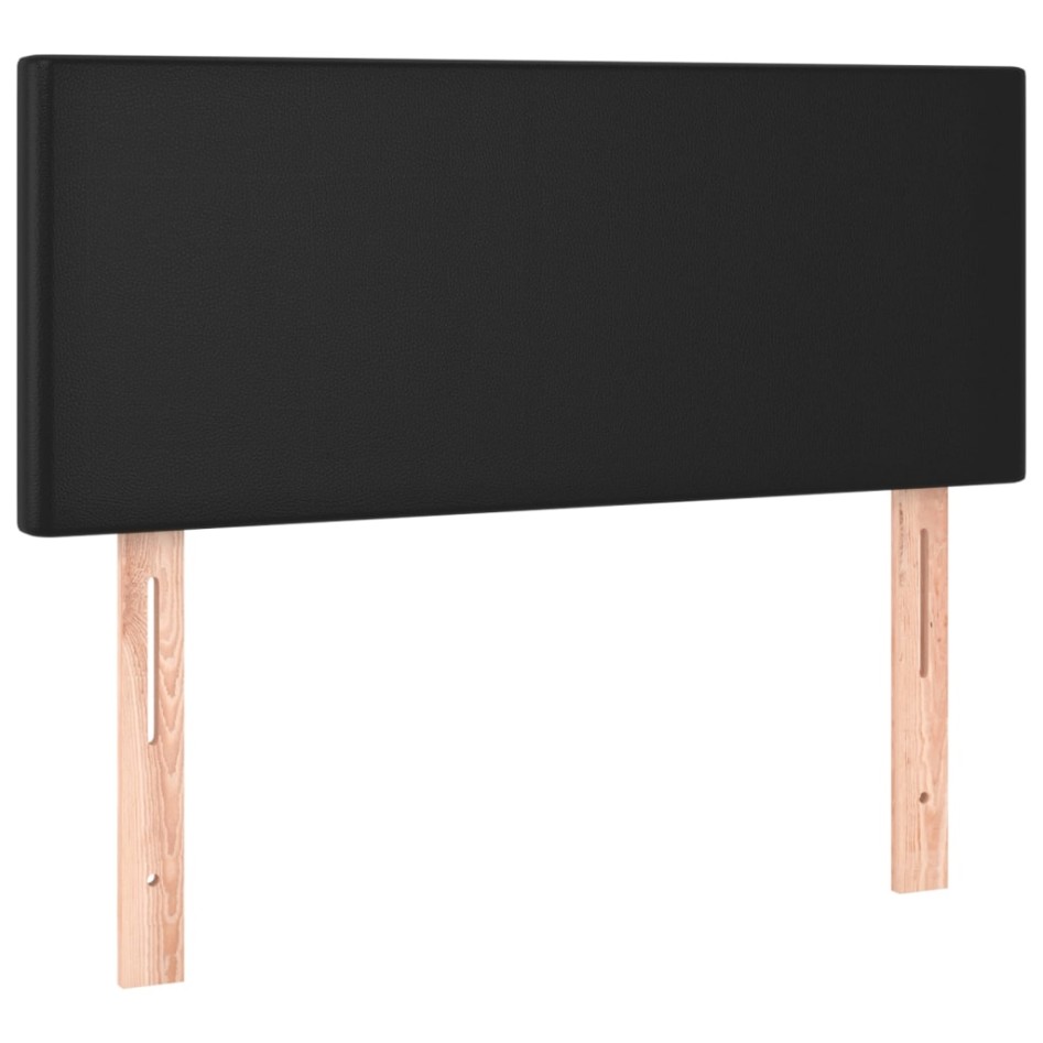 Cama box spring con colchón cuero sintético negro 90x190