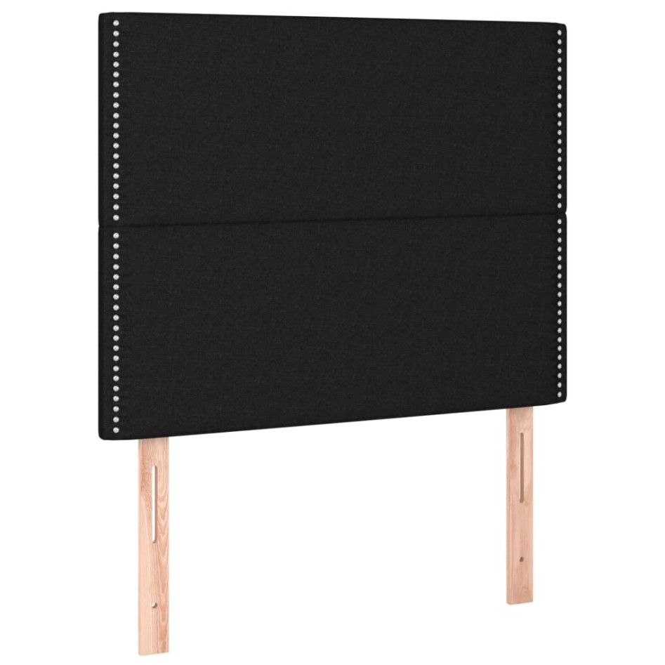 Cama box spring con colchón tela negro 80x200